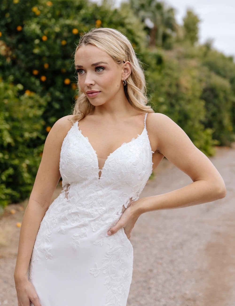 Photo of the model wearing a bridal gown